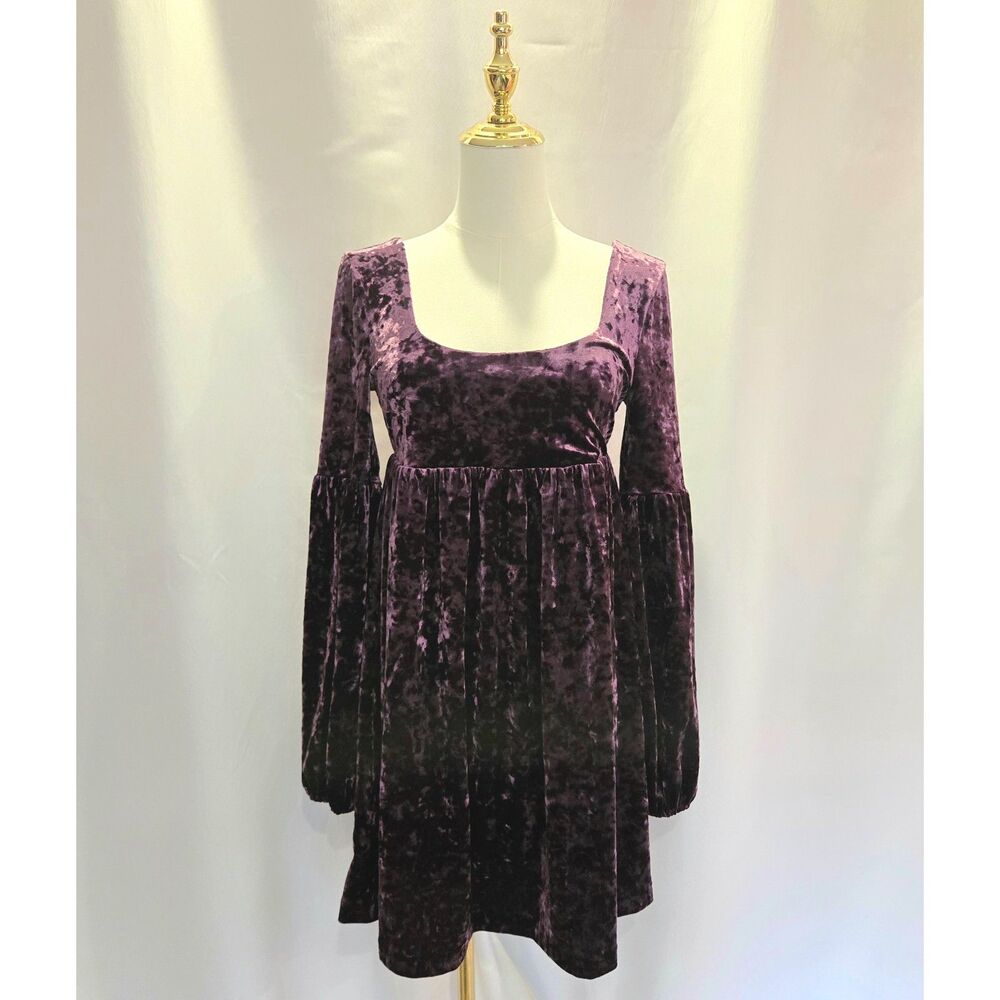 Free People Oh So Easy Crushed Velvet Babydoll Dress